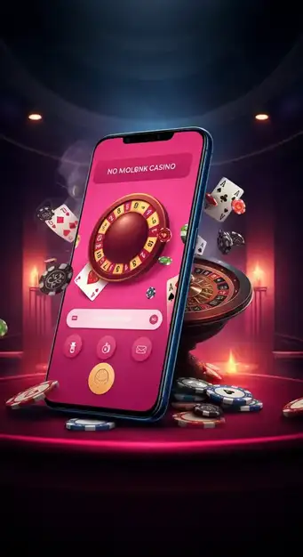 A modern smartphone displaying the Wild Fortune Casino mobile game lobby with various slot games and an intuitive navigation menu for on-the-go play.